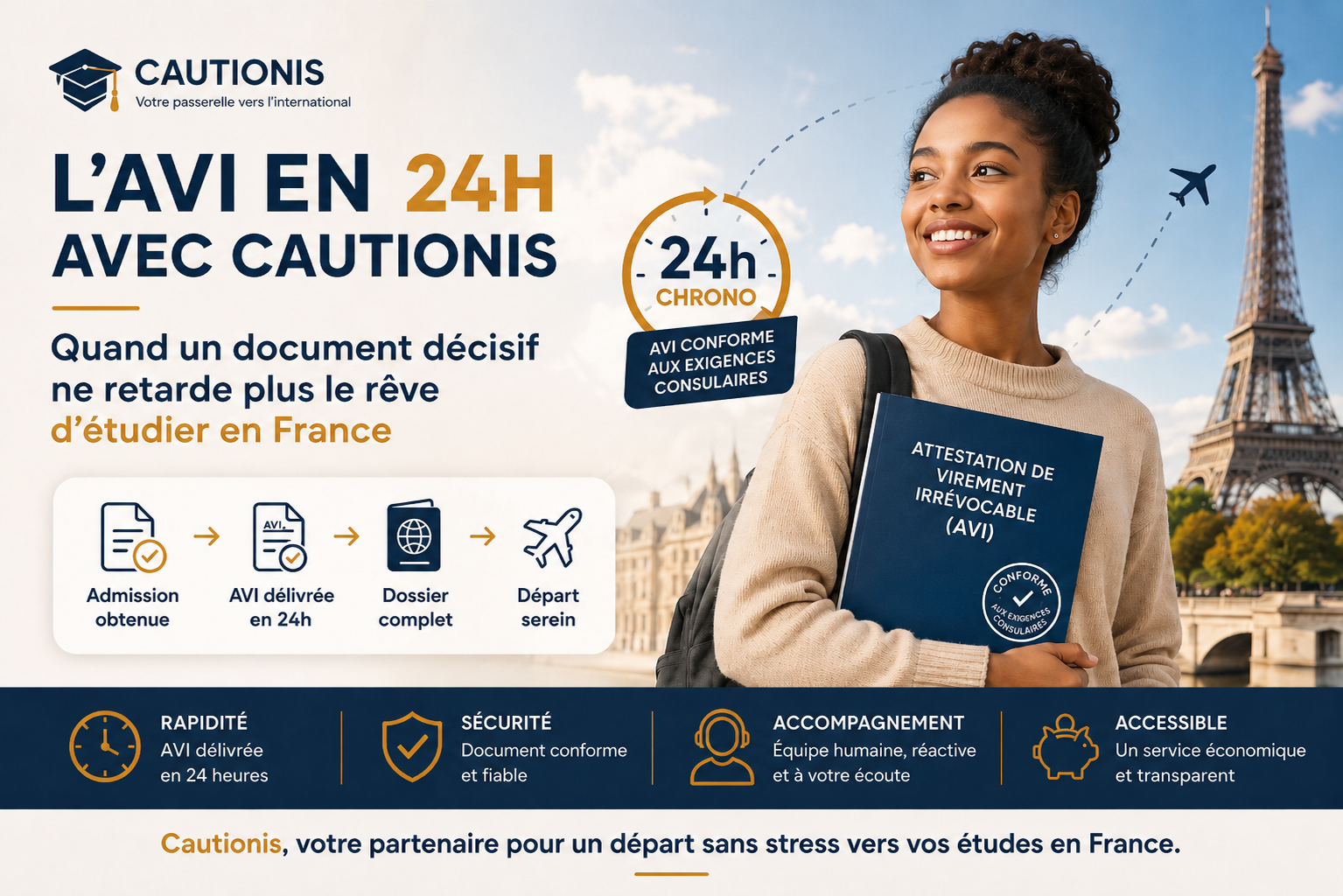 Etudes en France / L’AVI en 24h au plus avec Cautionis : un document décisif qui facilite le rêve d’étudier en France